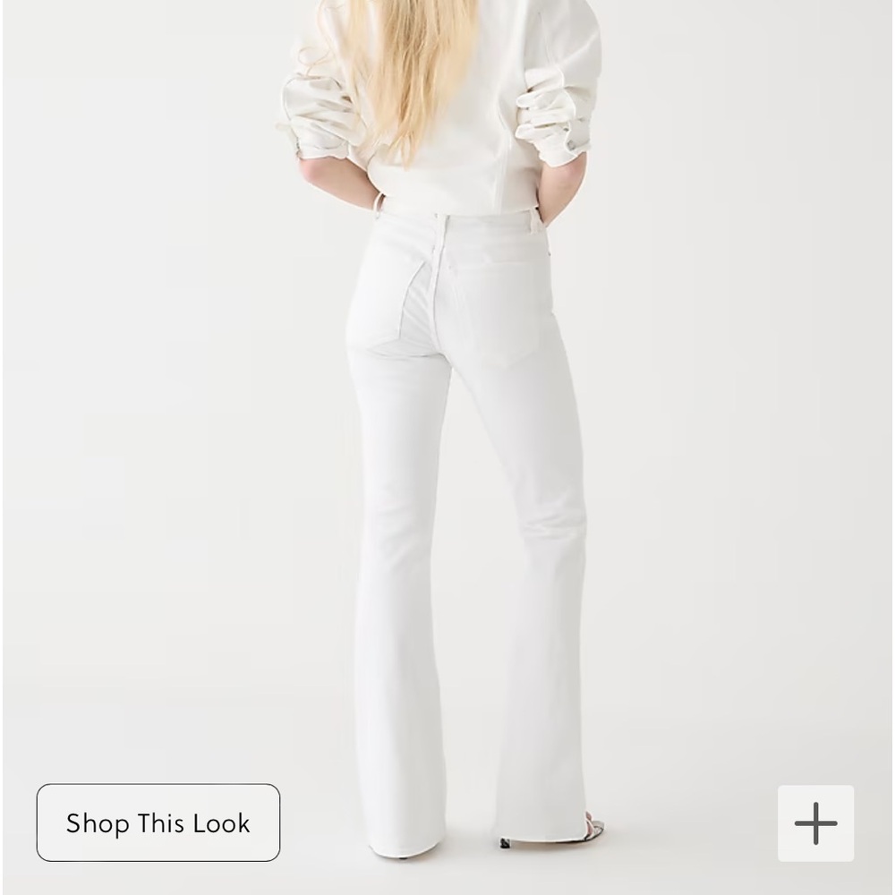 NWT New J Crew White Washed Denim Skinny Flare Jean - Size 30 / 10